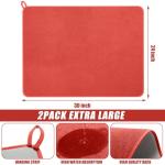 Extra Large Microfiber Dish Drying Mat - 2 Pack