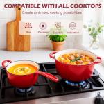 Hisencn 2-Piece Enameled Cast Iron Cookware Set