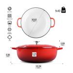 Enameled Cast Iron Dutch Oven Braiser, 3.8 QT