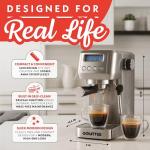 Gourmia Slim Espresso Machine with Milk Frother