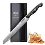 Huusk Damascus Serrated Knife for Fresh Bread