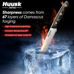Huusk Damascus Serrated Knife for Fresh Bread