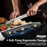 Huusk Damascus Serrated Knife for Fresh Bread