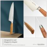 WICKWILLOW 8-Inch Chef Knife with Olive Wood Handle