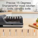 3-Stage Electric Knife Sharpener with Suction Base