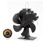 Heat Powered Wood Stove Fan with Thermometer