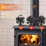 Heat Powered Wood Stove Fan with Thermometer