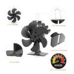 Heat Powered Wood Stove Fan with Thermometer