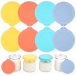 Silicone Yogurt Jar Lids, 8-Pack, Dishwasher Safe