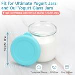Silicone Yogurt Jar Lids, 8-Pack, Dishwasher Safe