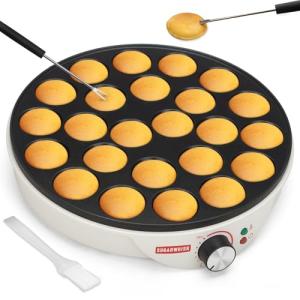 Mini Pancake and Poffertjes Maker with Brush & Forks