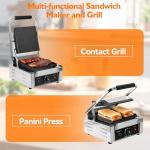 Double-Sided Electric Grill with Adjustable Temperature