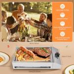 Electric BBQ Grill, 1800W with Adjustable Temperature