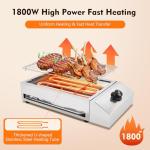Electric BBQ Grill, 1800W with Adjustable Temperature