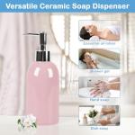Pink 14oz Ceramic Soap Dispenser for Kitchen/Bathroom