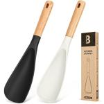 Nonstick Cooking Spoon with Silicone & Wood Handle
