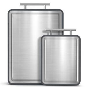 Double-Sided Stainless Steel Cutting Boards, 2-Pack