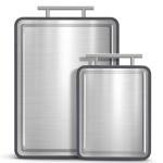 Double-Sided Stainless Steel Cutting Boards, 2-Pack