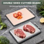 Double-Sided Stainless Steel Cutting Boards, 2-Pack