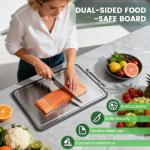 Double-Sided Stainless Steel Cutting Boards, 2-Pack