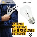 PartsBroz 316538904 Light Bulb for Refrigerators
