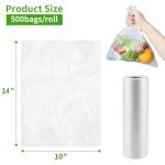 Clear Plastic Food Storage Bags on a Roll, 500 Count