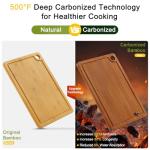 Homaxy Bamboo Cutting Board Set with Juice Groove