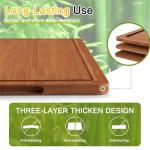 Homaxy Bamboo Cutting Board Set with Juice Groove