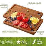 Homaxy Bamboo Cutting Board Set with Juice Groove