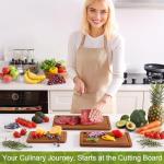 Homaxy Bamboo Cutting Board Set with Juice Groove