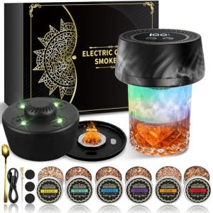 Rechargeable Electric Whiskey Smoker Kit with Wood Chips