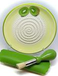 BonCera Ceramic Garlic Grater Plate Set - Kiwi Design