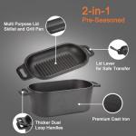 OLLAKOK 2-in-1 Cast Iron Dutch Oven & Skillet