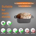 OLLAKOK 2-in-1 Cast Iron Dutch Oven & Skillet