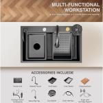 Broncho Stainless Steel Drop-In Kitchen Sink with Faucet