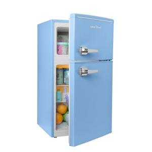 Blue Retro Mini Fridge with Freezer, 3.1 Cu.Ft