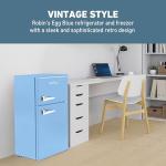 Blue Retro Mini Fridge with Freezer, 3.1 Cu.Ft