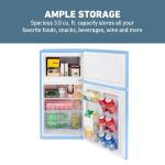 Blue Retro Mini Fridge with Freezer, 3.1 Cu.Ft