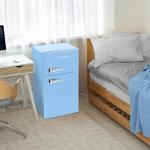 Blue Retro Mini Fridge with Freezer, 3.1 Cu.Ft
