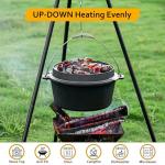 Velaze 10QT Pre-Seasoned Cast Iron Dutch Oven