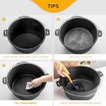 Velaze 10QT Pre-Seasoned Cast Iron Dutch Oven