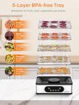 FOHERE 5-Tray BPA-Free Food Dehydrator Machine