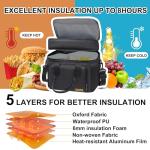 Double Deck Insulated Lunch Bag with Ice Packs