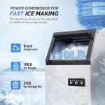 VINGLI 110lbs Stainless Steel Ice Maker Machine