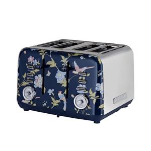 Laura Ashley Navy 4-Slice Stainless Steel Toaster