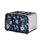 Laura Ashley Navy 4-Slice Stainless Steel Toaster