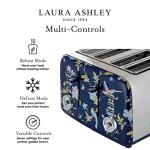 Laura Ashley Navy 4-Slice Stainless Steel Toaster