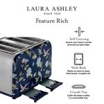 Laura Ashley Navy 4-Slice Stainless Steel Toaster