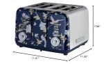 Laura Ashley Navy 4-Slice Stainless Steel Toaster