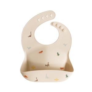 Mushie Adjustable Waterproof Silicone Baby Bib - Dinosaurs
